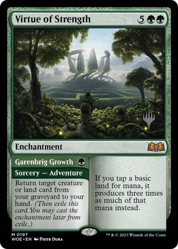 Virtue of Strength    Garenbrig Growth (Promo Pack) [Wilds of Eldraine Promos] Sale