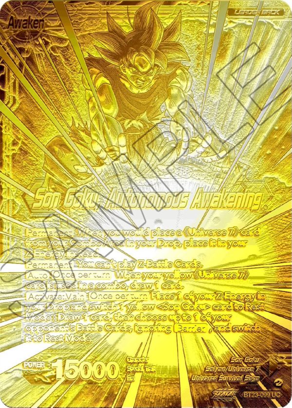 SSB Son Goku    Son Goku, Autonomous Awakening (2023 Championship Finals) (Gold Metal Foil) (BT23-099) [Tournament Promotion Cards] For Cheap