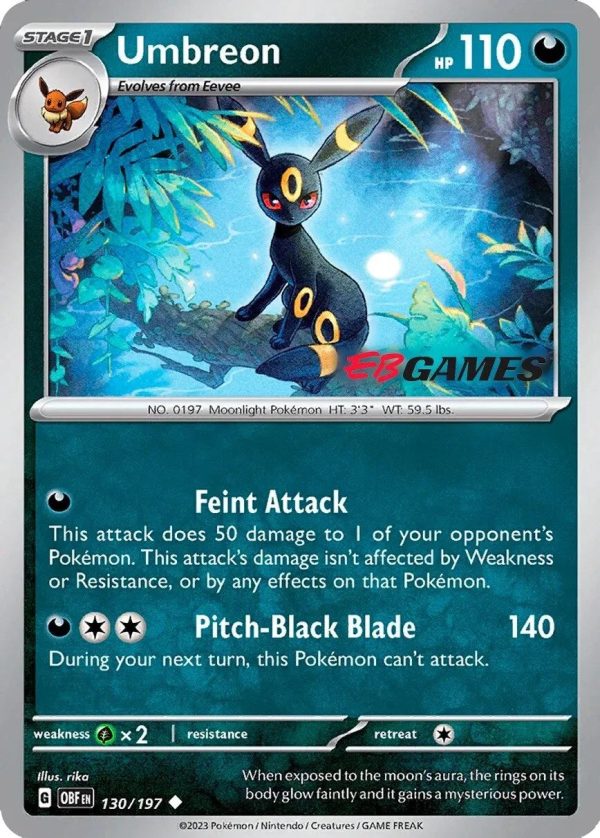 Umbreon (130 197) (EBGames Exclusive) [Scarlet & Violet: Obsidian Flames] Hot on Sale