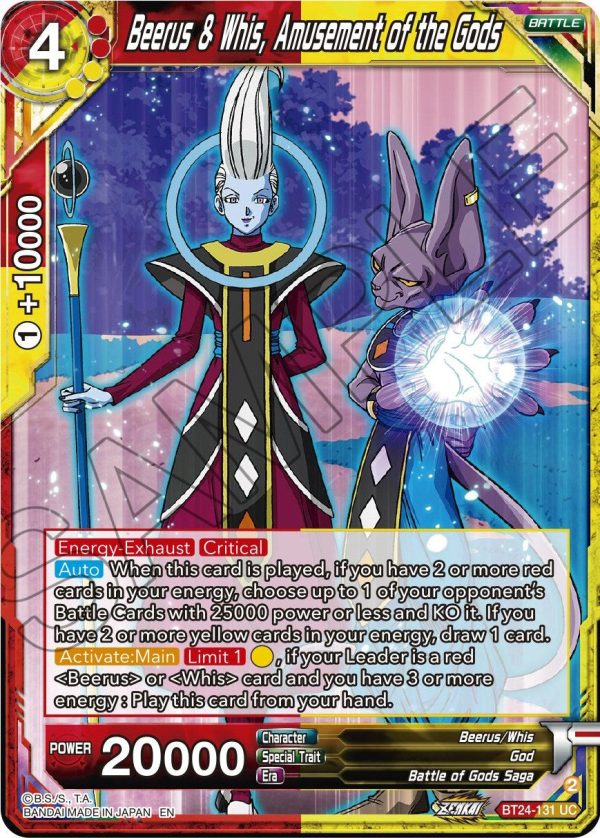 Beerus & Whis, Amusement of the Gods (BT24-131) [Beyond Generations] Online now