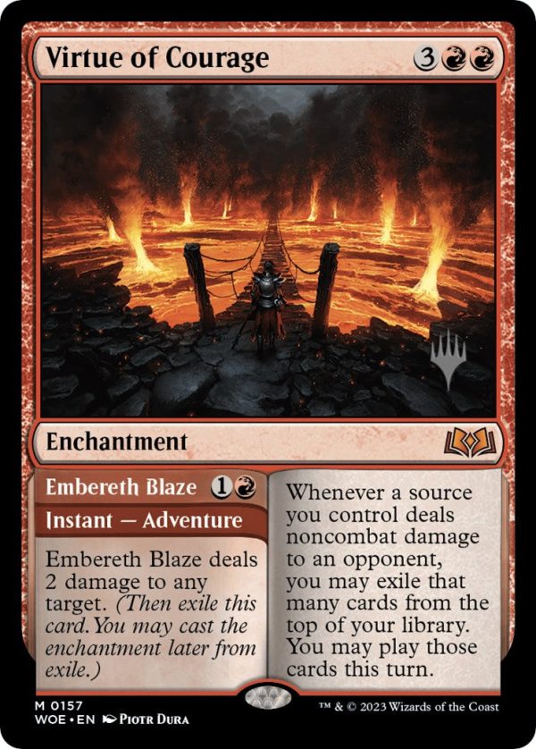 Virtue of Courage   Embereth Blaze (Promo Pack) [Wilds of Eldraine Promos] For Cheap