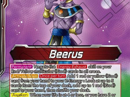 Beerus    Beerus, Pursuing the Power of the Gods (BT24-002) [Beyond Generations] Online