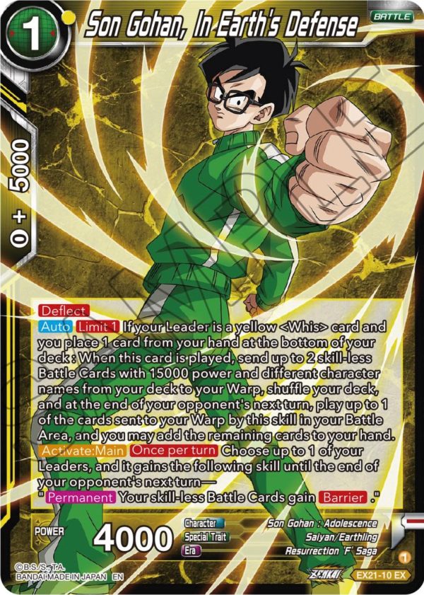 Son Gohan, In Earth s Defense (EX21-10) [5th Anniversary Set] Sale