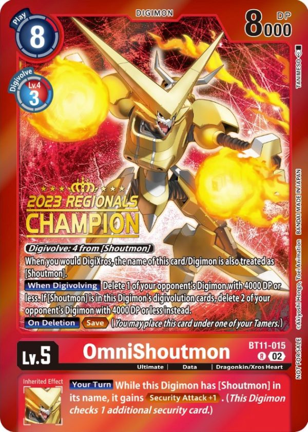 OmniShoutmon [BT11-015] (2023 Regionals Champion) [Dimensional Phase Promos] For Cheap