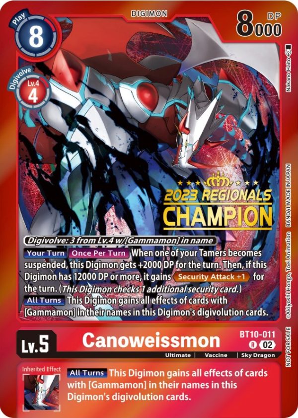 Canoweissmon [BT10-011] (2023 Regionals Champion) [Xros Encounter Promos] Online now