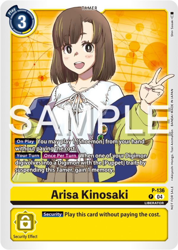 Arisa Kinosaki [P-136] (Digimon Liberator Promotion Pack) [Promotional Cards] Supply