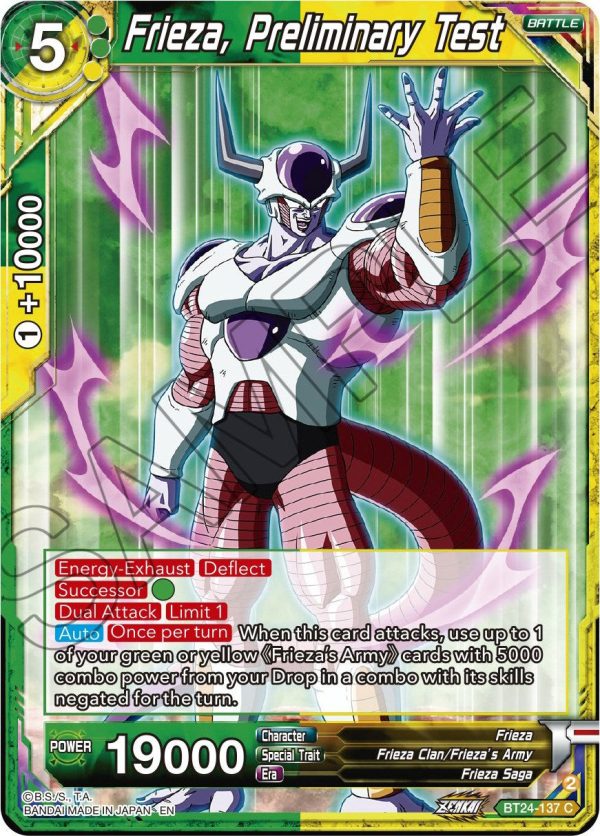 Frieza, Preliminary Test (BT24-137) [Beyond Generations] Discount