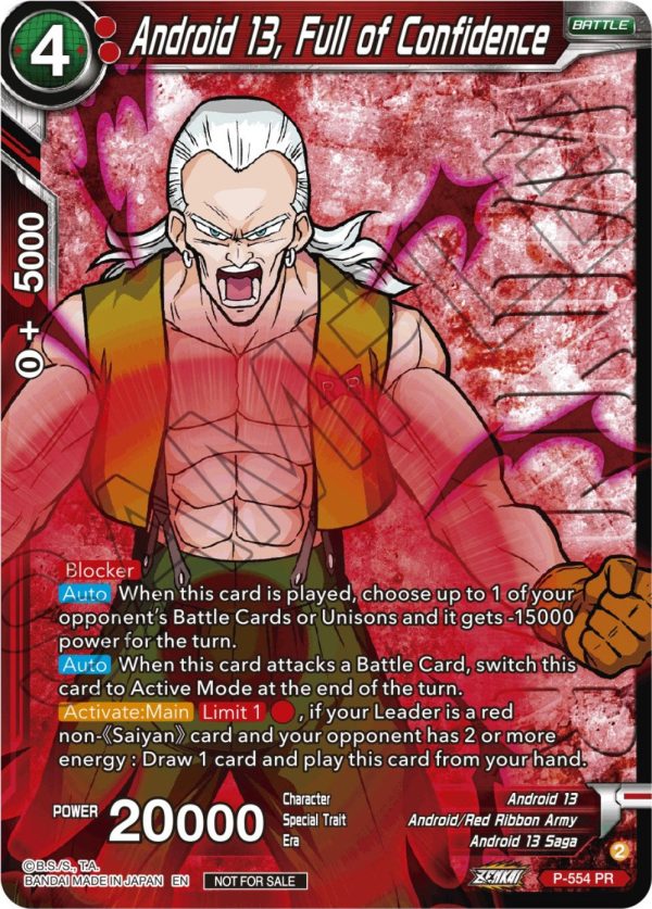 Android 13, Full of Confidence (Zenkai Series Tournament Pack Vol.6) (Winner) (P-554) [Tournament Promotion Cards] Online Hot Sale