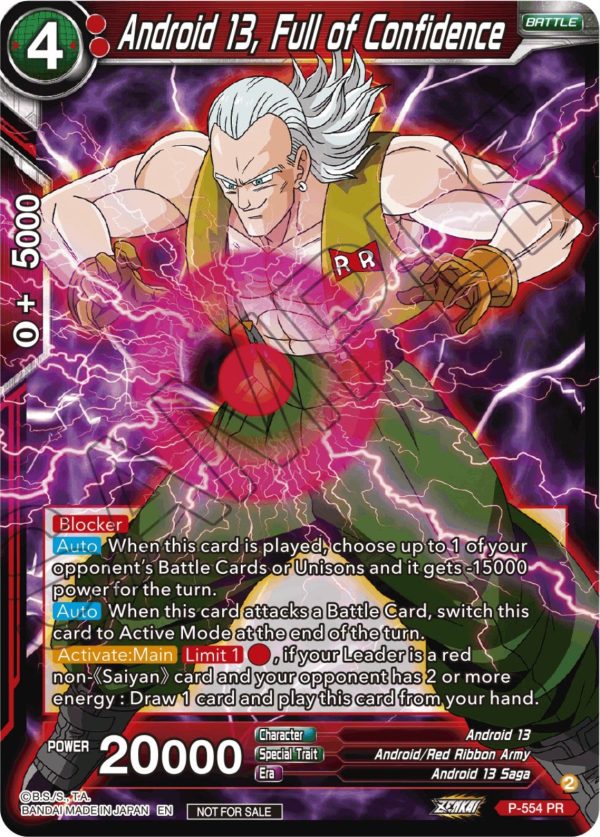 Android 13, Full of Confidence (Zenkai Series Tournament Pack Vol.6) (P-554) [Tournament Promotion Cards] Discount