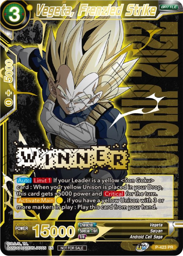 Vegeta, Frenzied Strike (Championship Pack 2022 Vol.2) (Winner Gold Stamped) (P-423) [Promotion Cards] Online Sale