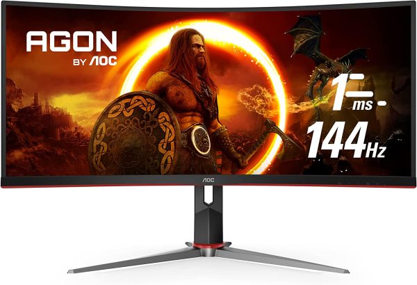 AOC 34  3440 x 1440 144Hz Ultrawide Curved Monitor - Certified Refurbished For Sale